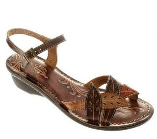 Spring Step Marigold Leather Quarter Strap Sandals —