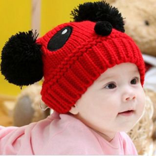 1pc Red Panda Handmade Knit Crochet Baby Beanie Hat Cap 21cmx17cm
