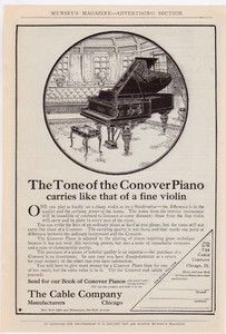 Conover Model Baby Grand Piano Vintage 1906 Antique Reprint