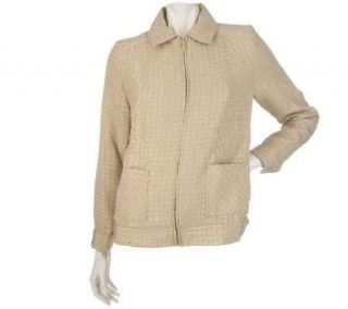 Susan Graver Iridescent Textured Jacket with Two Front Pockets