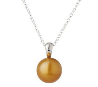   Cultured FreshwaterPearl Sterling 10.0mm Button Pendant with Chain
