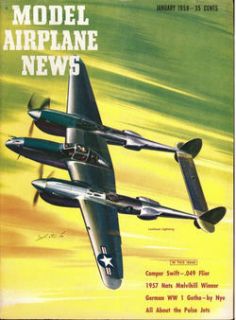 Model Airplane News Jan 1958 WW1 German Air Force Gotha Biplane Heavy