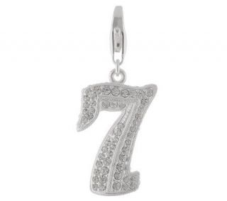 Sterling and Crystal Lucky Number7 Charm —