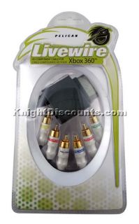 Xbox 360 Livewire COMPONENT HD AV Cable GOLD HDTV NEW