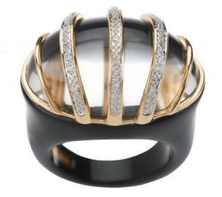 15.00 ct Crystal Quartz Carved Gemstone Ring 14K Gold   J260953
