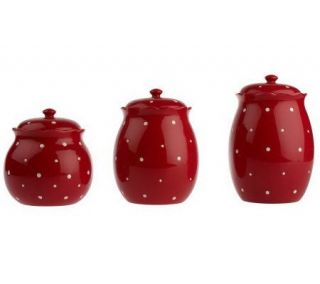 Temp tations Polka Dot 3 piece Fluted Canister Set —