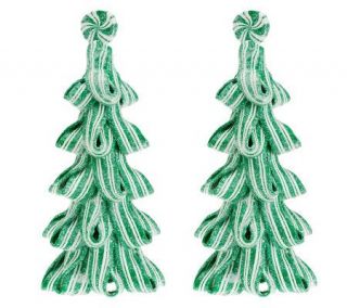 Set of 2 10 Green Peppermint Twist Trees by Valerie —