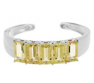 41.00 ct tw Faceted Quartz Sterling Cuff —