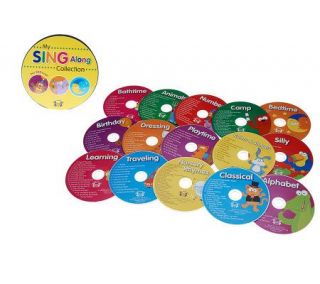 Set of 15 Childrens Sing A Long Music CD Set with Carryall —