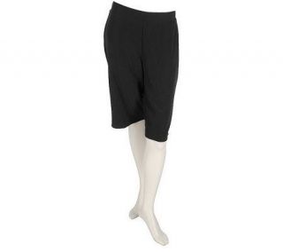 Susan Graver Lustra Knit Wide Elastic Waistband Walking Shorts