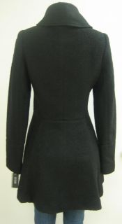 New Guess Envelope Collar Wool Coat Jacket Black Medium NWT MH532