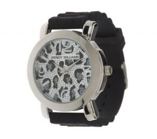 Wendy Williams Animal Print Dial Silicone Strap Watch —