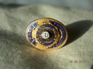 10K Gold Diamond American Legion Past Commander Pin Tie Tac
