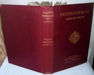 Antique Red Binding Courage Poems Poetry Book Emerson Kipling Hannah