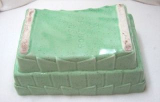 vintage cookson pottery green rectangle cp usa planter 2808