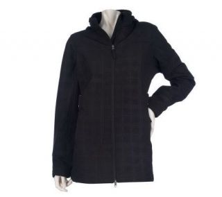 Centigrade Embossed Softshell Jacket with Detachable Hood —