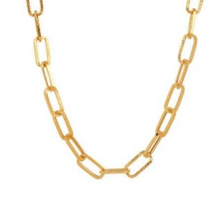 20 Textured Rectangular Chain Link Necklace 14K Gold, 8.5g —