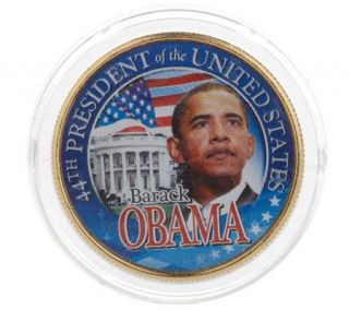 Commemorative 44th Presidential Obama Colorized Coin —
