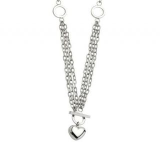 Steel by Design 20 Polished Heart Multi link Necklace —
