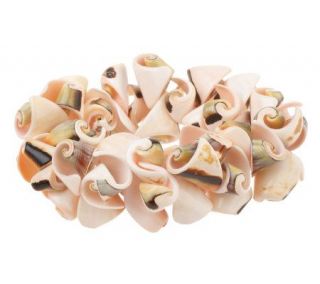 Lee Sands Spiral Shell Cluster Stretch Bracelet —