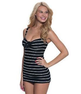 Coco Rave Black Miss Mary Mack One Piece Swimsuit Swimdress 34D Cup M