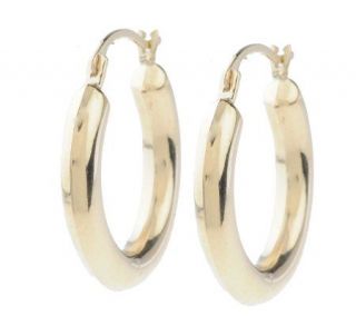 Round Tube Hoop Earrings with Gift Box 14K Gold —