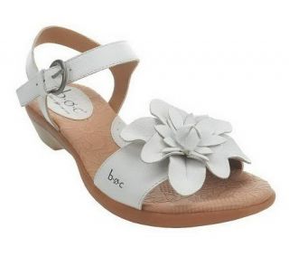 As Is B.O.C. by Born Karlyn Leather Flower Detail Sandals —