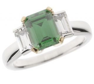 Judy Meli Diamonique Sterling Simulated Emerald Ring —