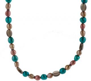 As Is Honora Sterl.Cultured Pearl &Gemstone 36 Necklace —