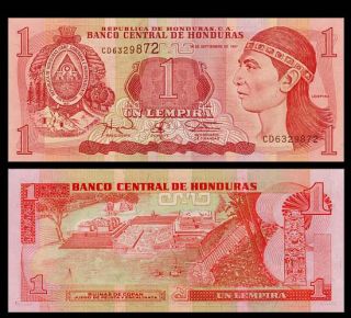 LEMPIRA Banknote HONDURAS   1997   Chief LEMPIRA   MAYAN Ruins
