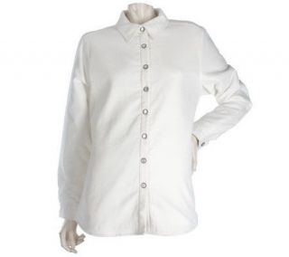 Denim & Co. Corduroy Shirt Jacket with Fleece Lining —