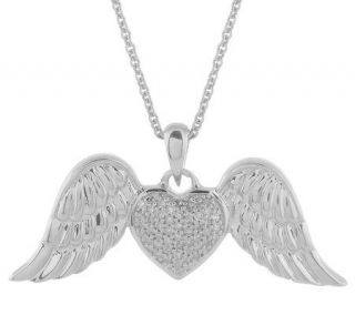AffinityDiamond Sterling 1/7 ct tw Angel Wing 18 Necklace —