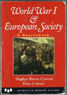 World War I and European Society by Coetzee Marilyn