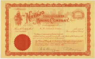 1901 Stock Navajo Cons Mining Co Cripple Creek Colorado