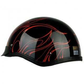 PGR B31 Convict Black Orange Motorcycle Dot Approved Half Helmet