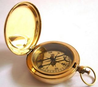 Pocket Compass Direction Compass Push Button Brass Compass