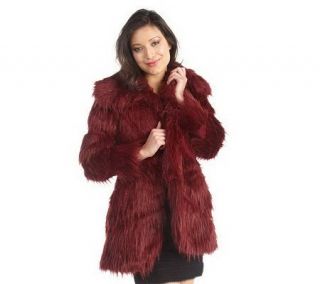 Luxe Rachel Zoe Faux Fur Convertible Collar Coat —