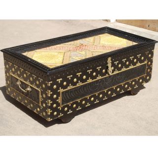 Sierra Solid Wood Hand Carved Coffee Table Storage Trunk Chest Box