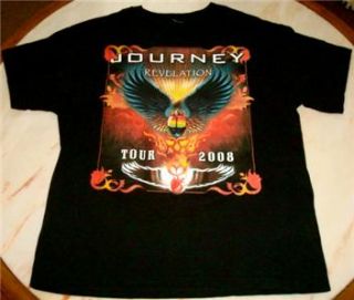 Journey Revelation Concert Tour T Shirt 2008 Black 2 Sided Heart Cheap
