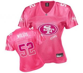 NFL San Francisco 49ers Patrick Willis WomensPink Fan Jersey