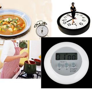 White Mini Digital LCD Kitchen Cooking Countdown Timer Tool