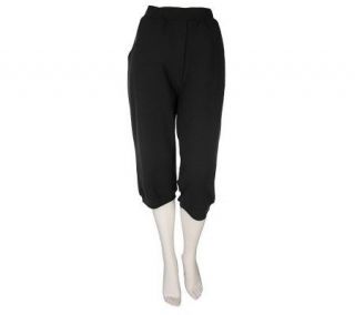 Sport Savvy French Terry Capri Pants with Elastic Openings —