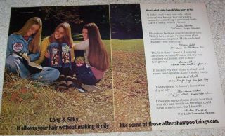 1974 Clairol Long Silky Hair Conditioner Girls 2pg Ad