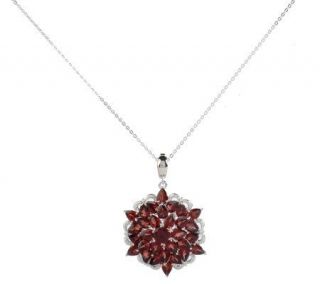 Sterling 11.30 ct tw Mozambique Garnet Enhancer with 18 Chain