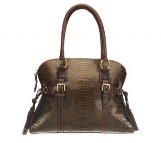 Dooney & Bourke Pearly Python Embossed Leather Domed Buckle Satchel 
