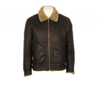 Chaps Mens Faux Shearling Aviator Style Jacket —