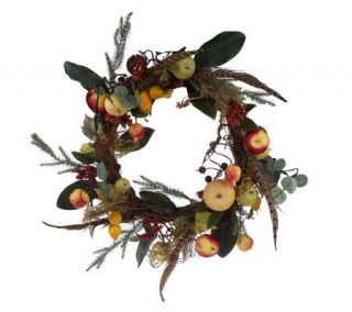 Linda Dano 24 inch Faux Floral Feather Wreath —