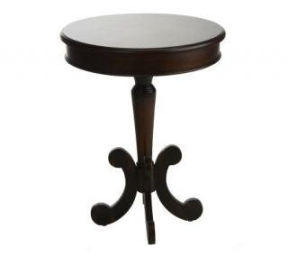 Bombay Round Mahogany Finish 26 inch Accent Table —