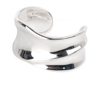 Sterling Bold Contemporary Polished Cuff Bracelet —