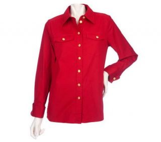 Bob Mackies Button Front Shirt with Signature M Buttons   A92627